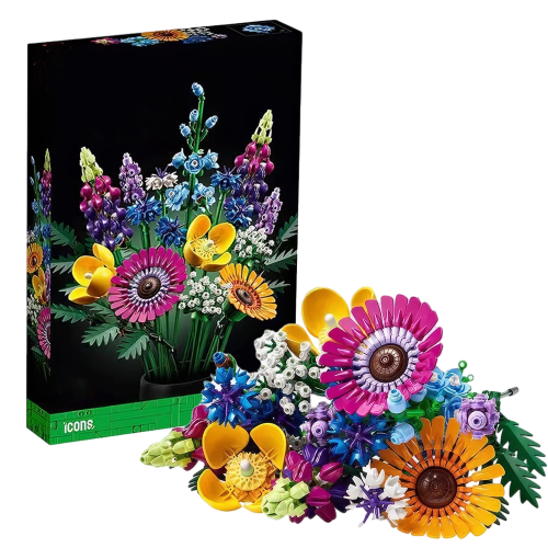 Icons Wildflower Bouquet Set Artificial Flowers with Poppies and Lavender