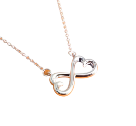 Infinity Heart Pendant Sterling Silver Necklace – Gift for Daughter