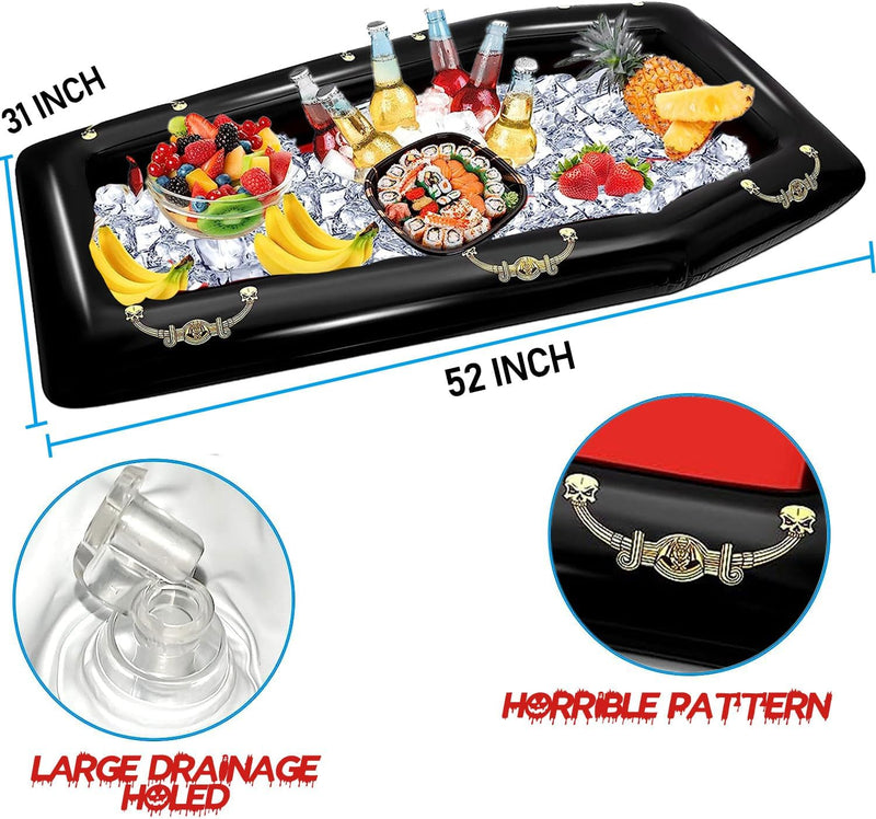 Inflatable Coffin Cooler – 52" Halloween Party Drink Station & Spooky Decor