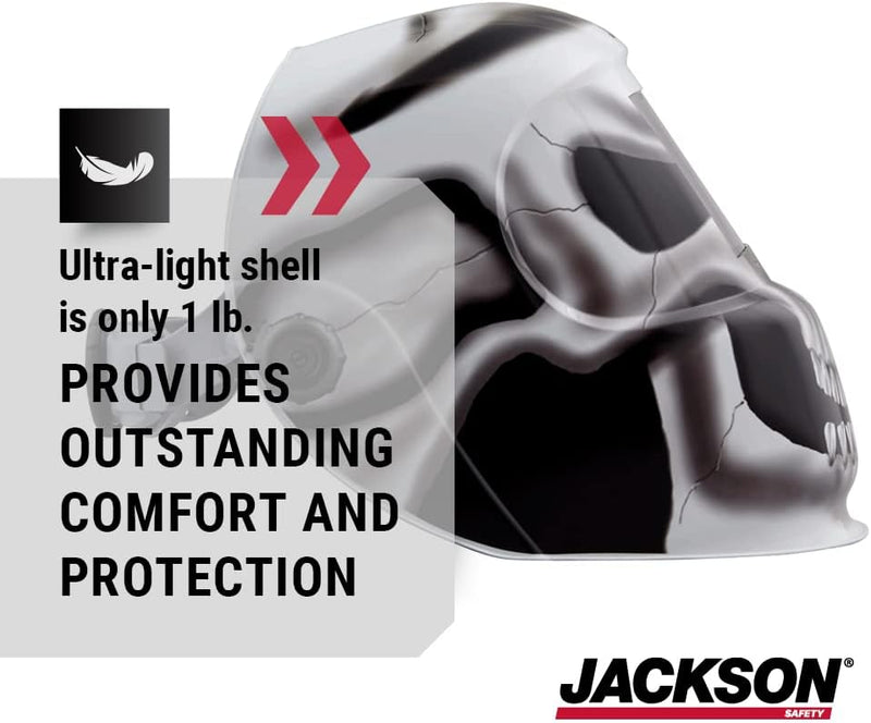 Jackson Safety Premium Graphic Welding Hood with ADF - Ultra Lightweight Auto Darkening Welding Helmet - ANSI Z87.1 (Multiple Styles)