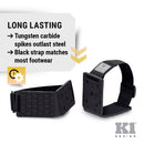 K1 Mid-Sole Ice Cleats - Rotatable Traction Aids For Flat Shoes - Indoor/Outdoor, Climbing, Driving - Slim Profile - Orange