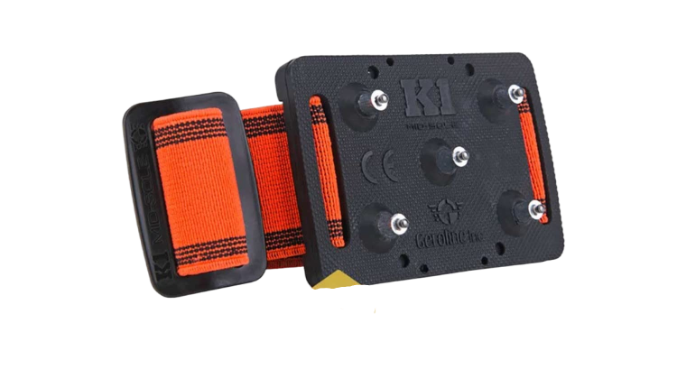 K1 Mid-Sole Ice Cleats - Rotatable Traction Aids For Shoes/Boots - Indoor/Outdoor, Climbing, Driving - High Profile - Orange