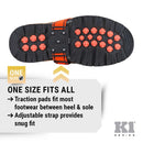 K1 Mid-Sole Ice Cleats - Rotatable Traction Aids For Shoes/Boots - Indoor/Outdoor, Climbing, Driving - High Profile - Orange