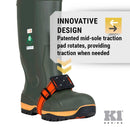 K1 Mid-Sole Ice Cleats - Rotatable Traction Aids For Shoes/Boots - Indoor/Outdoor, Climbing, Driving - High Profile - Orange