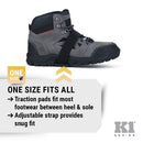 K1 Mid-Sole Ice Cleats - Rotatable Traction Aids For Shoes/Boots - Indoor/Outdoor, Climbing, Driving - Low Profile - Black