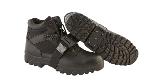 K1 Mid-Sole Ice Cleats - Rotatable Traction Aids For Shoes/Boots - Indoor/Outdoor, Climbing, Driving - Low Profile - Black