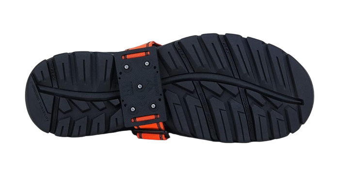 K1 Mid-Sole Ice Cleats - Rotatable Traction Aids For Shoes/Boots - Indoor/Outdoor, Climbing, Driving - Low Profile - Orange