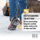 K1 Mid-Sole Ice Cleats - Rotatable Traction Aids For Shoes/Boots - Indoor/Outdoor, Climbing, Driving - Low Profile - Orange