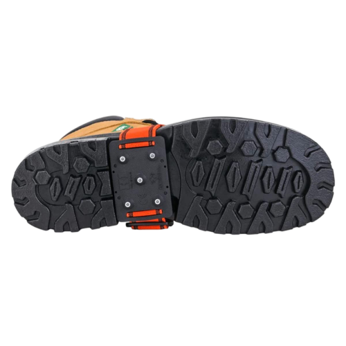 K1 Mid-Sole Ice Cleats - Rotatable Traction Aids For Shoes/Boots - Indoor/Outdoor, Climbing, Driving - Original - Orange