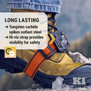 K1 Mid-Sole Ice Cleats - Rotatable Traction Aids For Shoes/Boots - Indoor/Outdoor, Climbing, Driving - Original - Orange