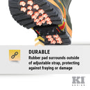 K1 Mid-Sole Intrinsic Ice Cleats - Rotatable Non-Sparking Traction Aids For Shoes/Boots - High Profile - Orange