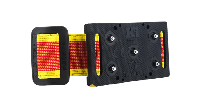 K1 Mid-Sole Intrinsic Ice Cleats - Rotatable Non-Sparking Traction Aids For Shoes/Boots - Low Profile - Orange