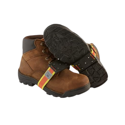 K1 Mid-Sole Intrinsic Ice Cleats - Rotatable Non-Sparking Traction Aids For Shoes/Boots - Low Profile - Orange