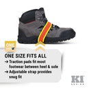 K1 Mid-Sole Intrinsic Ice Cleats - Rotatable Non-Sparking Traction Aids For Shoes/Boots - Low Profile - Orange