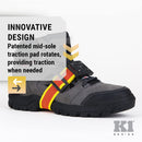 K1 Mid-Sole Intrinsic Ice Cleats - Rotatable Non-Sparking Traction Aids For Shoes/Boots - Low Profile - Orange