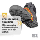 K1 Mid-Sole Intrinsic Ice Cleats - Rotatable Non-Sparking Traction Aids For Shoes/Boots - Low Profile - Orange