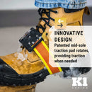 K1 Mid-Sole Intrinsic Ice Cleats - Rotatable Non-Sparking Traction Aids For Shoes/Boots - Original Profile - Orange