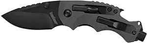 Kershaw Shuffle DIY Compact Multifunction Pocket Knife (8720), Steel Blade with Black Oxide Coating, Every Day Utility Knife with Carbon Strength and High Tech Function,Gray