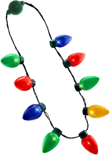 LED Christmas Bulb Necklace – 4 Pack Light-Up Holiday Fun