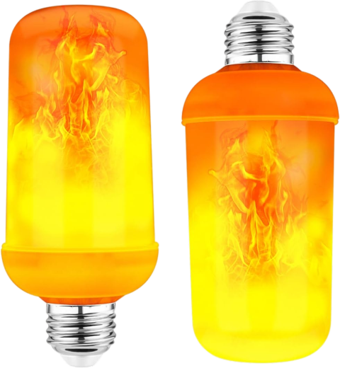 LED Flame Light Bulbs – 2-Pack Low Voltage Flickering Fire Effect for Halloween, Christmas & Outdoor Decor