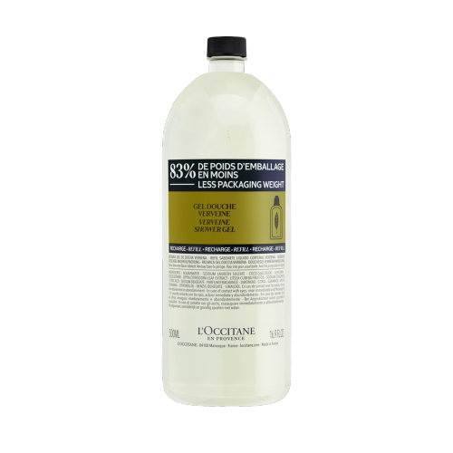 L'Occitane Verbena Shower Gel Refill 500ml Citrus Scented Vegan