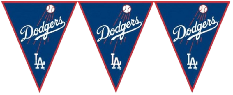 Los Angeles Dodgers MLB Black & Orange Plastic Pennant Banner - 12' (Pack Of 1)