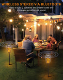 Outdoor Bluetooth Speakers,Wireless Speakers with LED Flame Flickers, Pack of 2