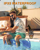 Outdoor Bluetooth Speakers,Wireless Speakers with LED Flame Flickers, Pack of 2
