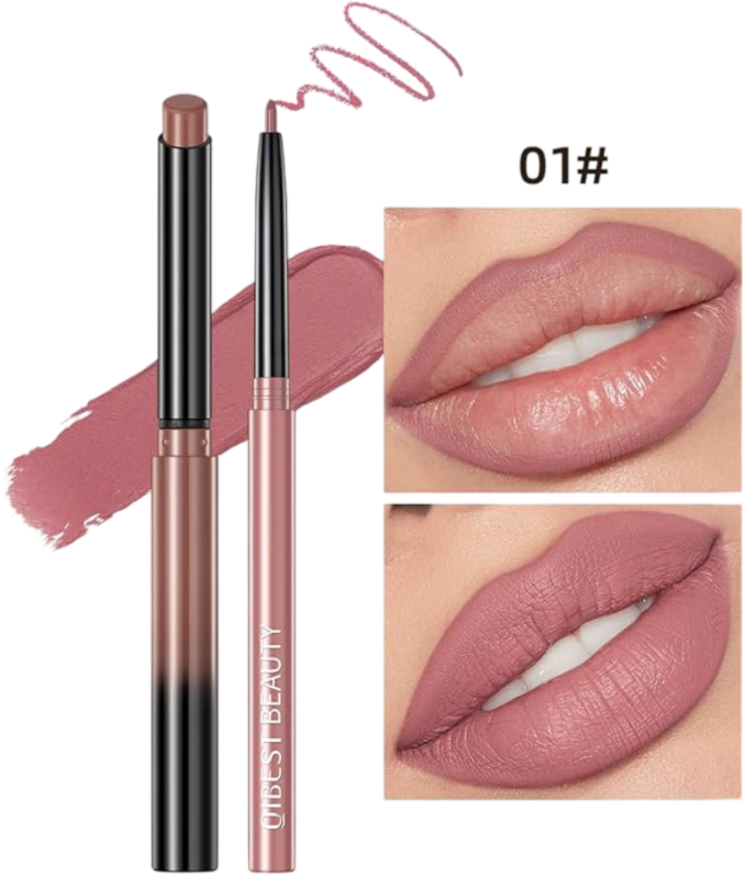 Matte Lipstick for Women,Nude Lipstick Lipliner Pencil Lip Filler Long Lasting Lip Gloss,Lip Liner and Lipstick Set,Lip Makeup Kits for Daily Makeup and Holiday (01