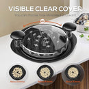 Meat Shredder with Clear Lid Ergonomic Handle Quickly Tear Meat Grinder Non-Slip Chicken Breast Shredder Food Grade Chicken Shredder Tool Twister Dishwasher Safe for Pulled Pork Chicken