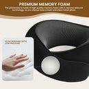 Memory Foam Travel Neck Pillow Airplane & Car Support, Black / Grey / Light Grey