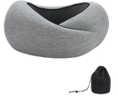 Memory Foam Travel Neck Pillow Airplane & Car Support, Black / Grey / Light Grey