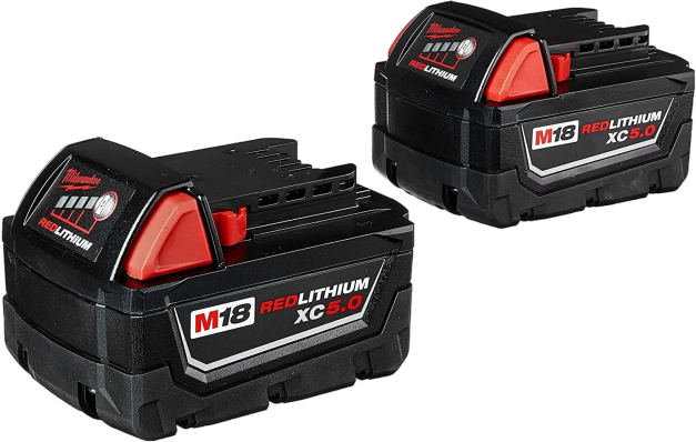 Milwaukee 48-11-1852 M18 REDLITHIUM XC 5.0Ah Battery 2-Pack – Extended Power for Demanding Jobs