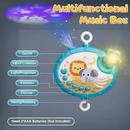 Mini Tudou Baby Musical Crib Mobile with Star Projection & Timing Function,Remote Control Music Box with Muisc & Night Lights,Hanging Rotating Animal Rattles for Kids,Toy for Newborn