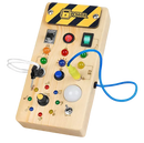 Montessori Busy Board ab 1 year Activity board toy Baby Sensory Learning Toy LED Wooden Toy Light