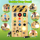 Montessori Busy Board ab 1 year Activity board toy Baby Sensory Learning Toy LED Wooden Toy Light