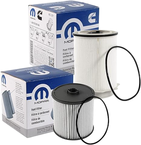 Mopar Fuel Filters 68157291AA and 68436631AA for a 2019-2024 Ram Truck 6.7L Cummins Diesel