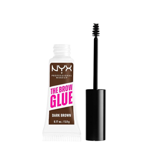 NYX Professional Makeup The Brow Glue Extreme Hold Tinted Eyebrow Gel – Dark Brown (0.17 fl oz)