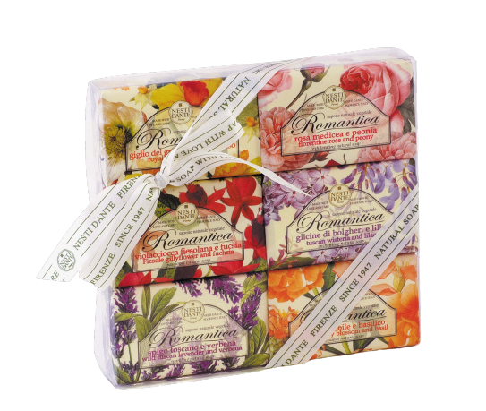 NESTI DANTE Romantica Florentine Rose & Peony Soap 250g - Pack of 6