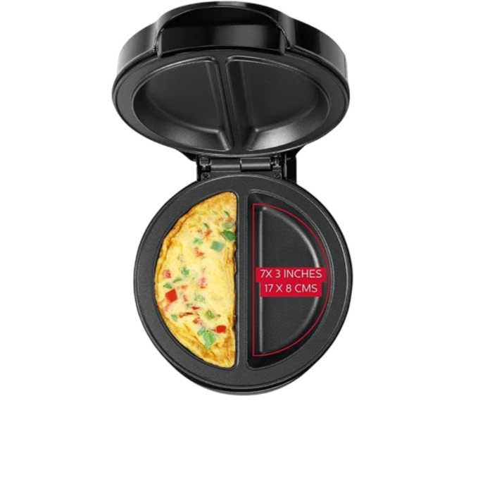 Non-Stick Omelet & Frittata Maker, Stainless Steel - Makes 2 Individual Portions Quick & Easy