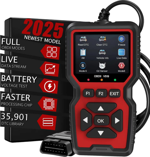 OBD2 Scanner Diagnostic Tool – Check Engine Code Reader with Reset, Mode 6, Mode 8 & I/M Readiness