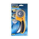 OLFA 60mm Ergonomic Rotary Cutter (RTY-3/DX) - Rotary Fabric Cutter w/Blade Cover & Squeeze Trigger for Quilting, Sewing, Crafts, Replacement Blade