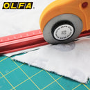 OLFA 60mm Ergonomic Rotary Cutter (RTY-3/DX) - Rotary Fabric Cutter w/Blade Cover & Squeeze Trigger for Quilting, Sewing, Crafts, Replacement Blade
