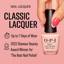 OPI Nail Lacquer Up to 7 Days of Wear Chip Resistant and Fast Drying Light Pink Nail Polish 0.5 fl oz Big Apple Red