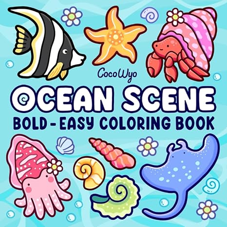 Ocean Scene Coloring Book – Bold & Easy Sea Life Designs