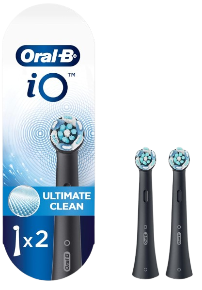 Oral-B iO Ultimate Clean Replacement Brush Heads Black Pack of 2