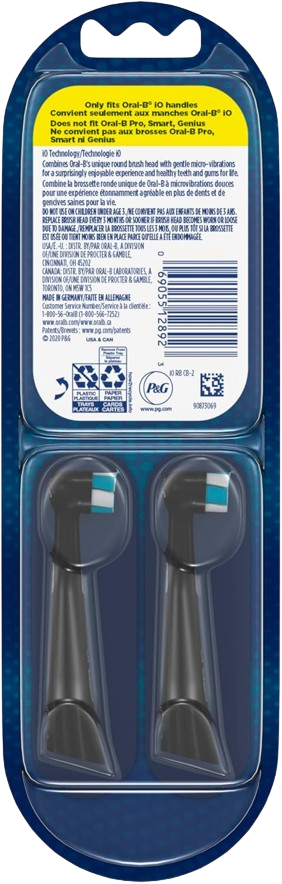 Oral-B iO Ultimate Clean Replacement Brush Heads Black Pack of 2