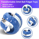 Orbit Ball Toy, Bead Fidget Cube Puzzle Bead Ball Spinning Toy, Rotating Track Infinite Flip Change Puzzle Games Novelty Creative Stress Relieve Toys for Kids Children Adults (Blue)