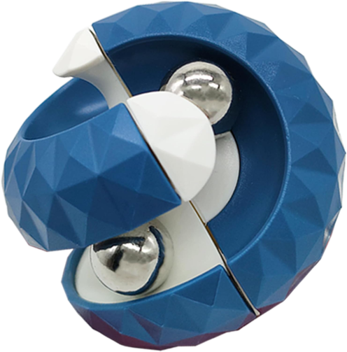 Orbit Ball Toy, Bead Fidget Cube Puzzle Bead Ball Spinning Toy, Rotating Track Infinite Flip Change Puzzle Games Novelty Creative Stress Relieve Toys for Kids Children Adults (Blue)