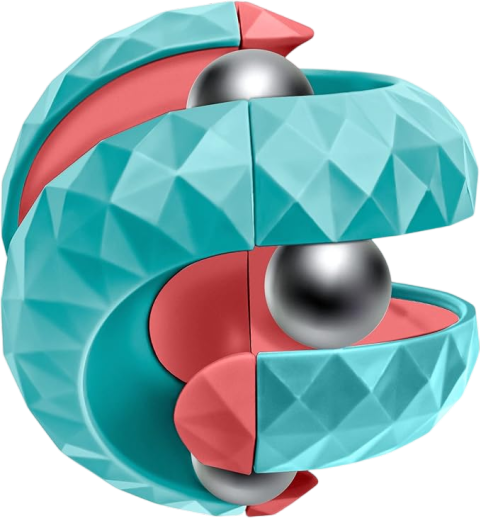 Orbit Ball Toy, Bead Fidget Cube Puzzle Bead Ball Spinning Toy, Rotating Track Infinite Flip Change Puzzle Games Novelty Creative Stress Relieve Toys for Kids Children Adults (Red)